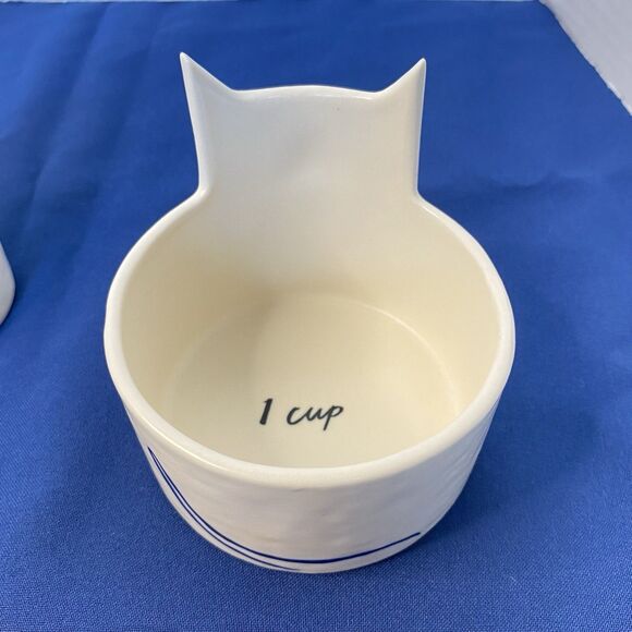 Anthropologie Set of 4 Cat Stoneware Nesting Measuring Cups by Kaye Blegvad - Picture 6 of 11